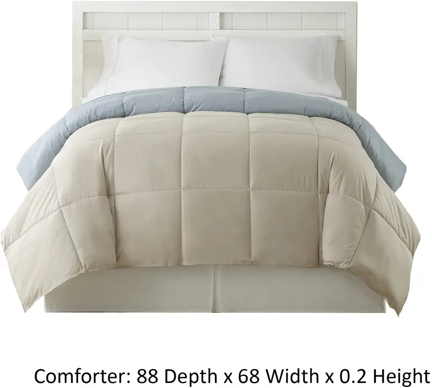 Genoa Twin Size Box Quilted Reversible Comforter The Urban Port Photo 4