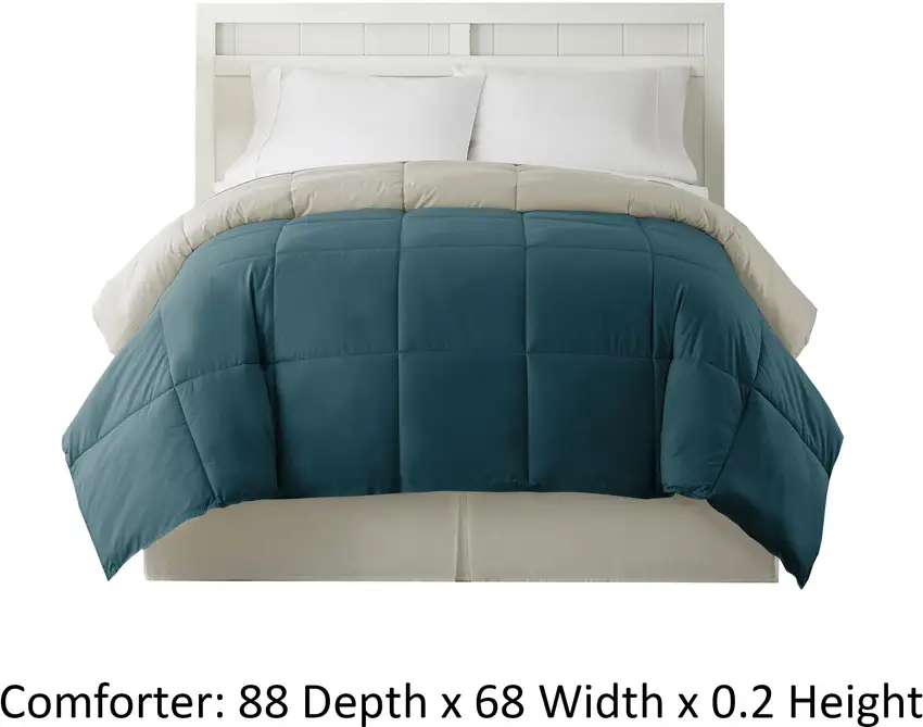Genoa Twin Size Box Quilted Reversible Comforter The Urban Port Photo 4