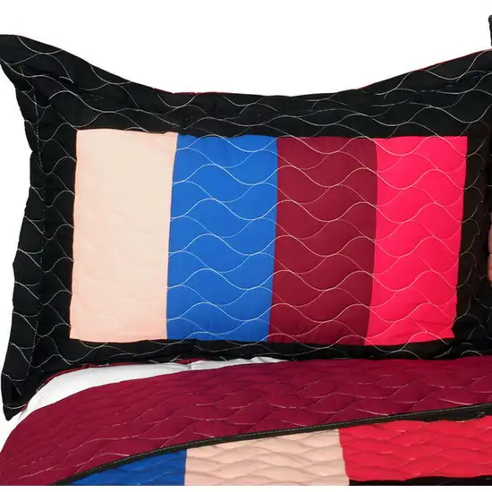 Girl's Excitement -  3PC Vermicelli-Quilted Patchwork Quilt Set (Full/Queen Size) Photo 3