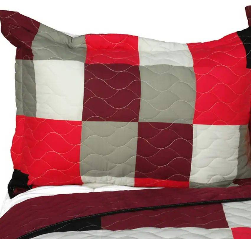 Girls daydream -  3PC Vermicelli-Quilted Patchwork Quilt Set (Full/Queen Size) Photo 2
