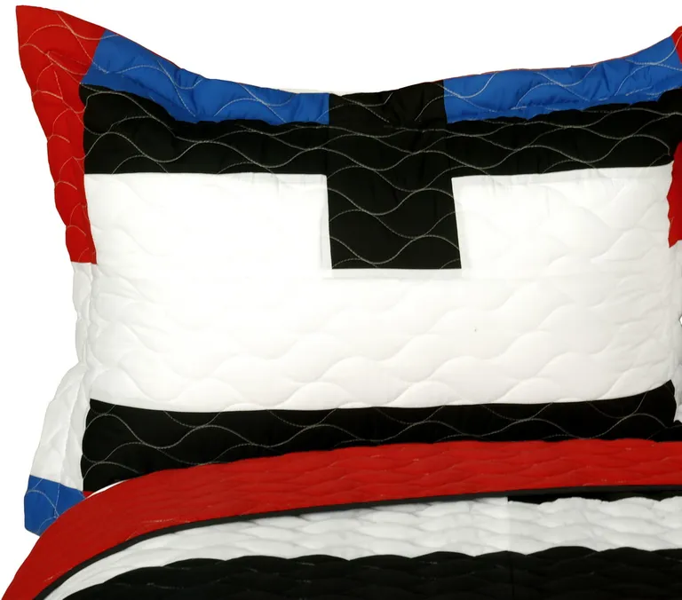 Gods Determine - 3PC Vermicelli - Quilted Patchwork Quilt Set (Full/Queen Size) Photo 1