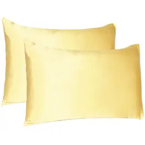 Photo of Gold Dreamy Set Of 2 Silky Satin Queen Pillowcases