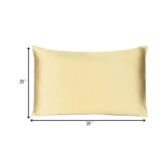 Gold Dreamy Set Of 2 Silky Satin Standard Pillowcases Photo 9