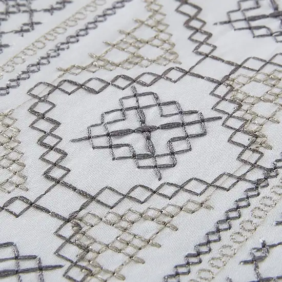 Gold Gray And White King Cotton Washable Duvet Cover Set With Two Shams Photo 4