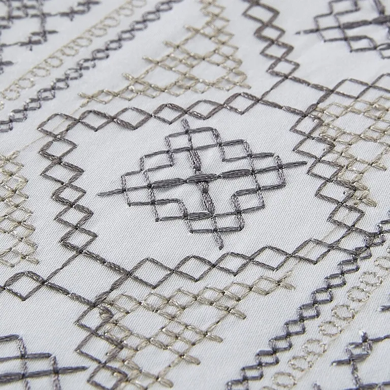 Gold Gray And White King Cotton Washable Duvet Cover Set With Two Shams Photo 4