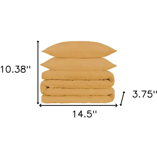 Gold Queen Cotton Blend 1200 Thread Count Washable Duvet Cover Set Photo 5