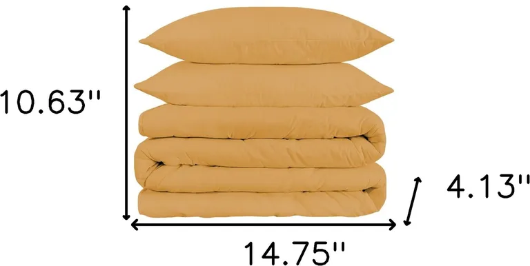 Gold Queen Cotton Blend 1500 Thread Count Washable Duvet Cover Set Photo 5