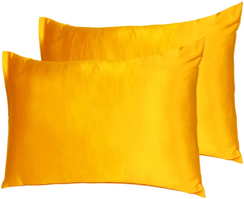 Goldenrod Dreamy Set Of 2 Silky Satin Queen Pillowcases Photo 7