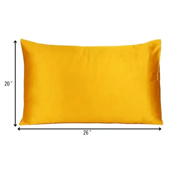 Goldenrod Dreamy Set Of 2 Silky Satin Standard Pillowcases Photo 8