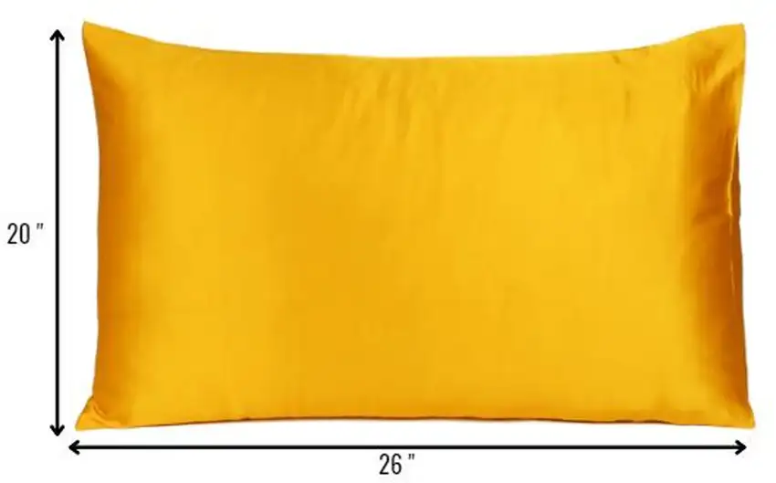 Goldenrod Dreamy Set Of 2 Silky Satin Standard Pillowcases Photo 8