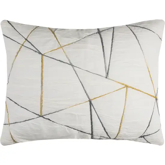 Gray And Ivory Abstract King Quilt Photo 2