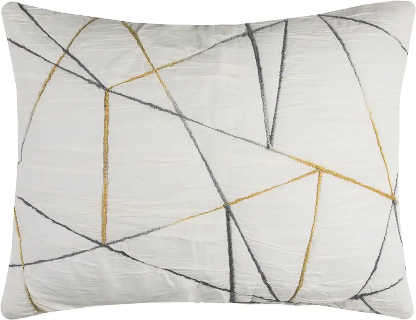 Gray And Ivory Abstract King Quilt Photo 2