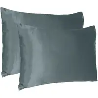 Photo of Gray Dreamy Set Of 2 Silky Satin Standard Pillowcases