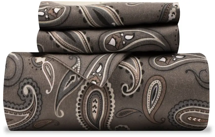 Gray Ivory And Brown King Cotton Washable Duvet Cover Set With Two Shams Photo 3