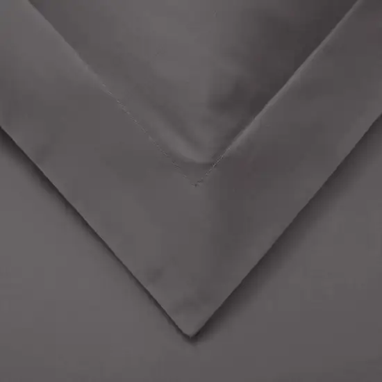 Gray King Cotton Blend Washable Duvet Cover Set With Two Shams Photo 7