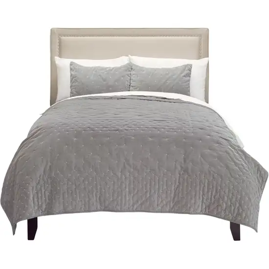 Gray King 100% Cotton 300 Thread Count Dry Clean Only Down Alternative Comforter Photo 1