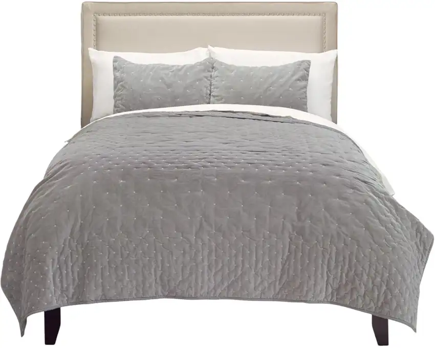 Gray King 100% Cotton 300 Thread Count Dry Clean Only Down Alternative Comforter Photo 1