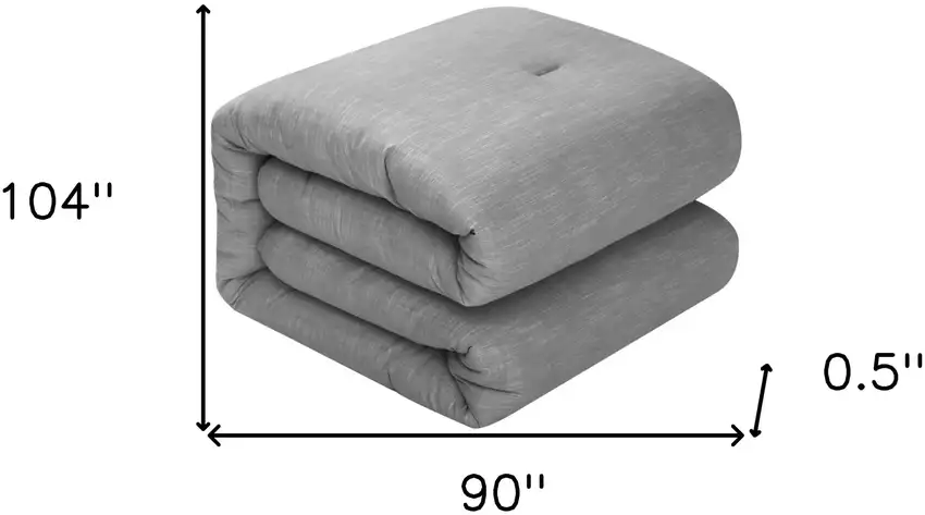 Gray King 100% Cotton 140 Thread Count Washable Down Comforter Set Photo 8