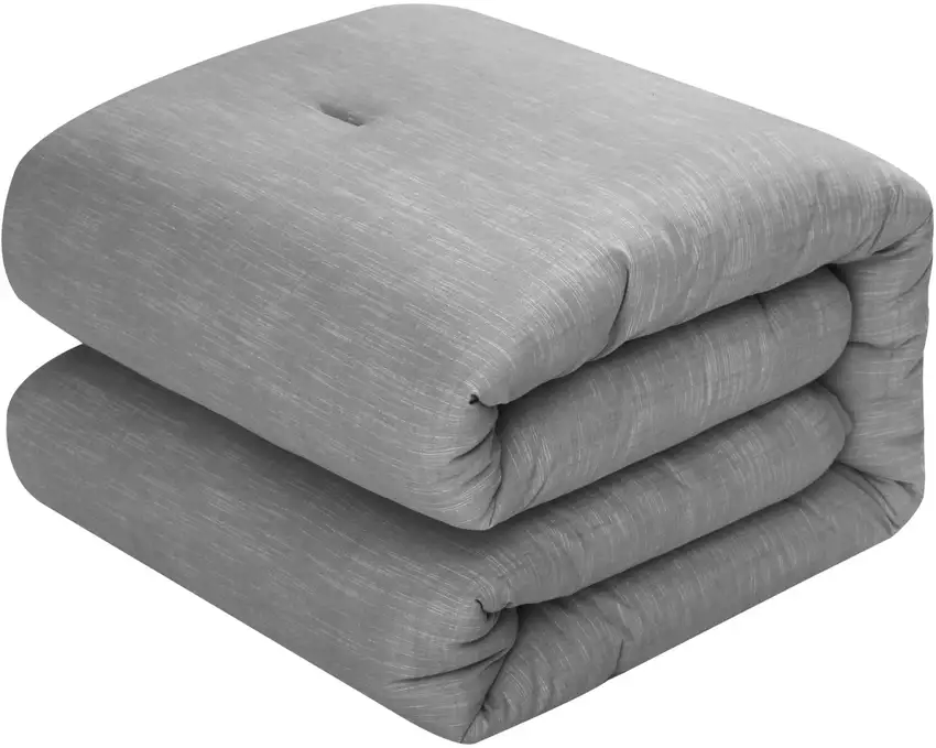 Gray King 100% Cotton 140 Thread Count Washable Down Comforter Set Photo 5