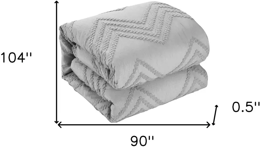 Gray King Polyester 180 Thread Count Washable Duvet Cover Set Photo 9