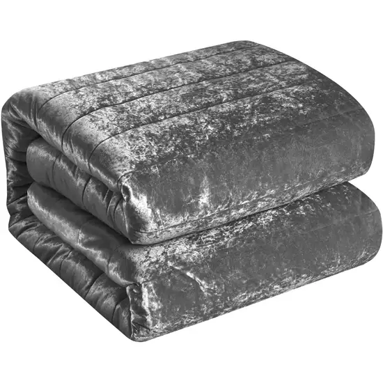 Gray King Polyester 220 Thread Count Washable Down Comforter Set Photo 2