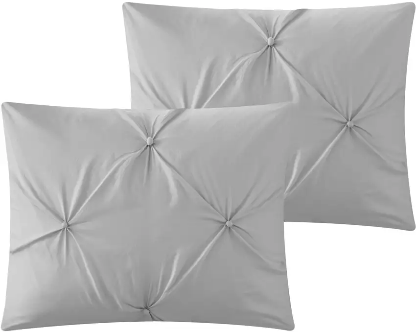 Gray King Polyester 140 Thread Count Washable Down Comforter Set Photo 4