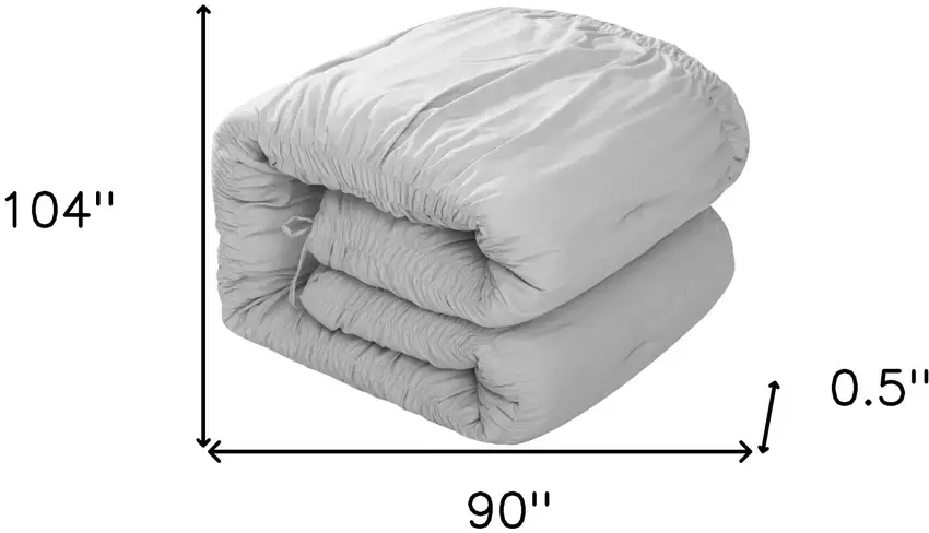 Gray King Polyester 180 Thread Count Washable Down Comforter Set Photo 9