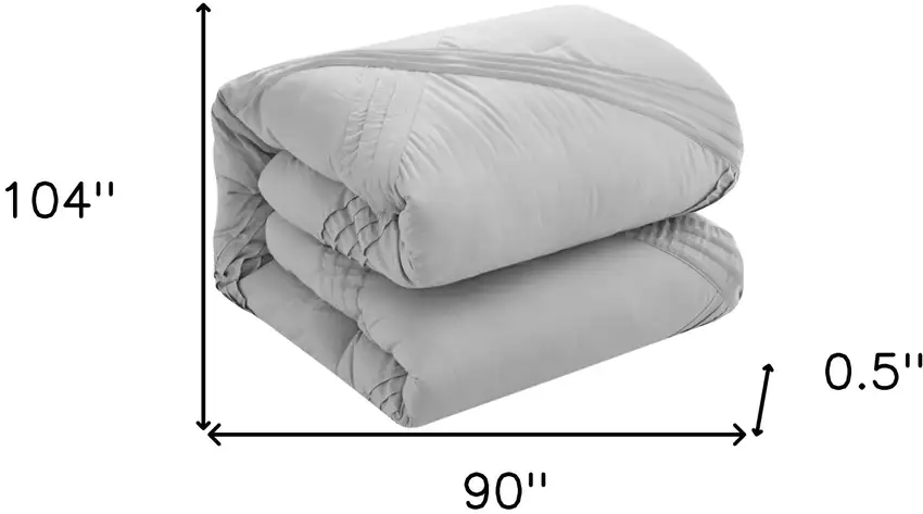 Gray King Polyester 180 Thread Count Washable Down Comforter Set Photo 9