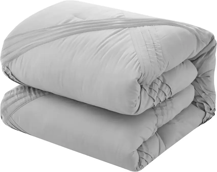 Gray King Polyester 180 Thread Count Washable Down Comforter Set Photo 6