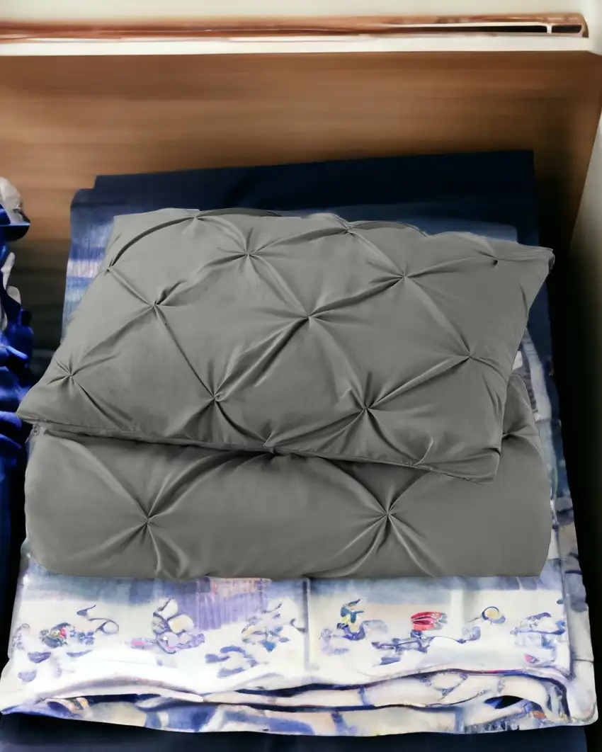 Gray  Microfiber Washable Microfiber Down Alternative Comforter Photo 2