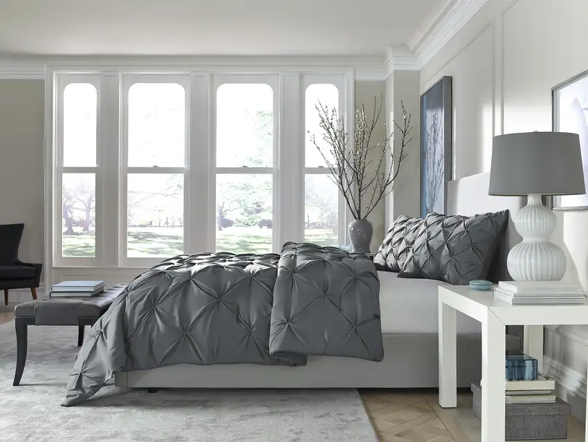 Gray  Microfiber Washable Microfiber Down Alternative Comforter Photo 8