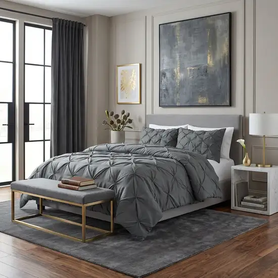 Gray Queen Microfiber Washable Microfiber Down Alternative Comforter Photo 1