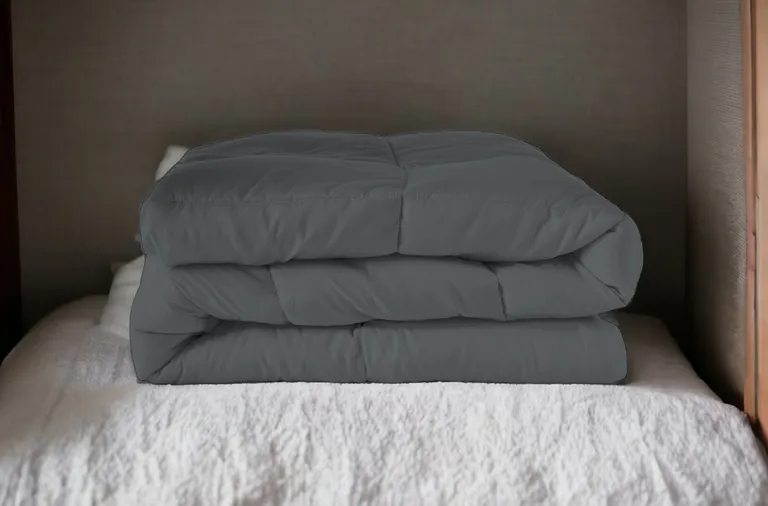 Gray  Microfiber Washable Microfiber Down Alternative Comforter Photo 2