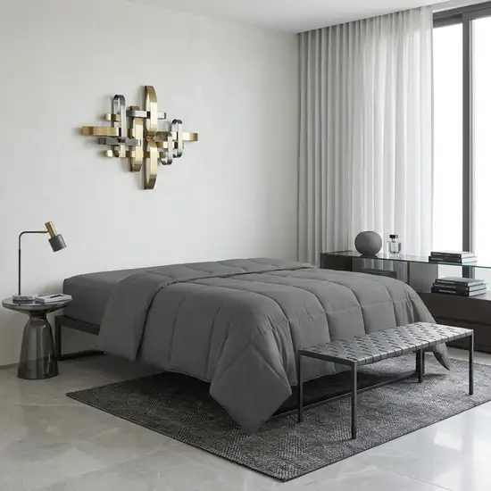 Gray Queen Microfiber Washable Microfiber Down Alternative Comforter Photo 1