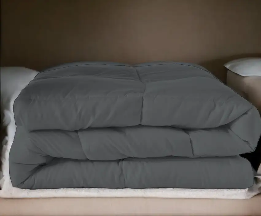 Gray  Microfiber Washable Microfiber Down Alternative Comforter Photo 1