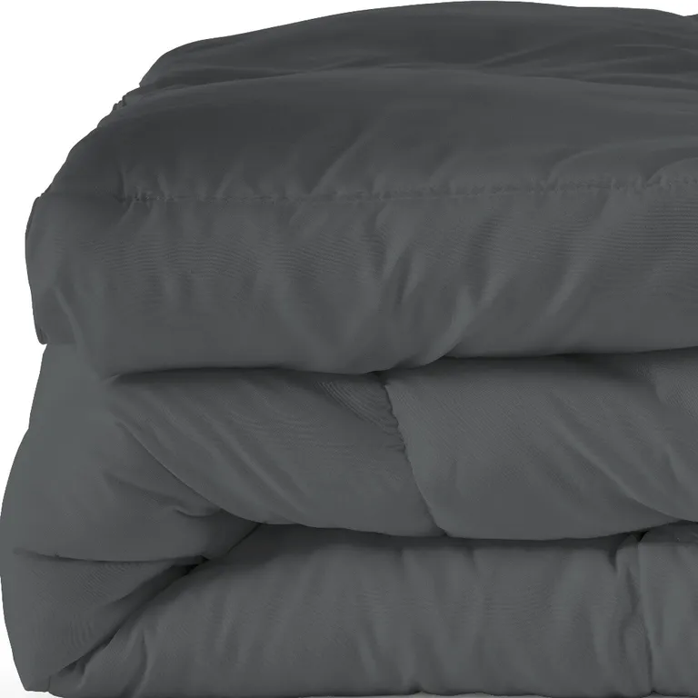 Gray  Microfiber Washable Microfiber Down Alternative Comforter Photo 4