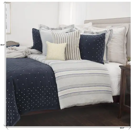 Indigo Polka Dots Queen Quilt Photo 7
