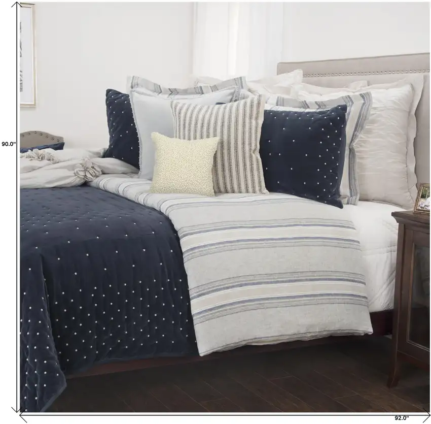 Indigo Polka Dots Queen Quilt Photo 7