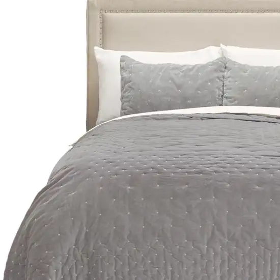 Gray Queen 100% Cotton 300 Thread Count Dry Clean Only Down Alternative Comforter Photo 4
