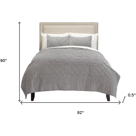 Gray Queen 100% Cotton 300 Thread Count Dry Clean Only Down Alternative Comforter Photo 5