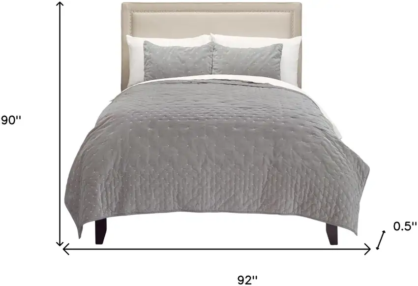 Gray Queen 100% Cotton 300 Thread Count Dry Clean Only Down Alternative Comforter Photo 5