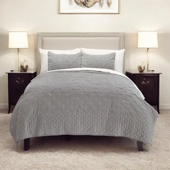 Gray Queen 100% Cotton 300 Thread Count Dry Clean Only Down Alternative Comforter Photo 1
