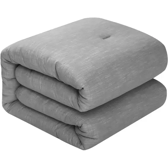 Gray Queen 100% Cotton 140 Thread Count Washable Down Comforter Set Photo 2