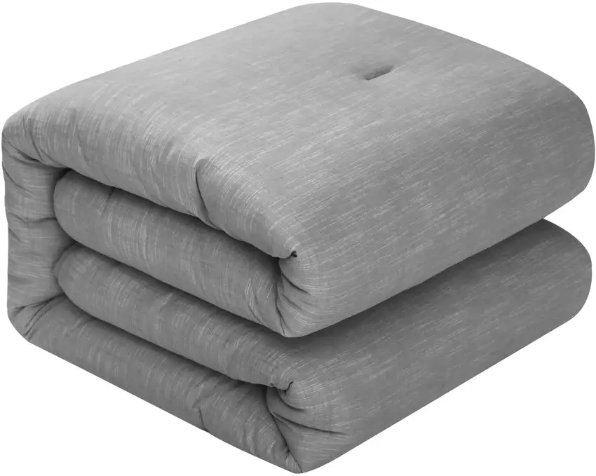 Gray Queen 100% Cotton 140 Thread Count Washable Down Comforter Set Photo 3