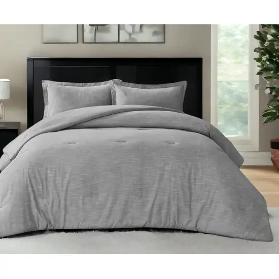 Gray Queen 100% Cotton 140 Thread Count Washable Down Comforter Set Photo 2