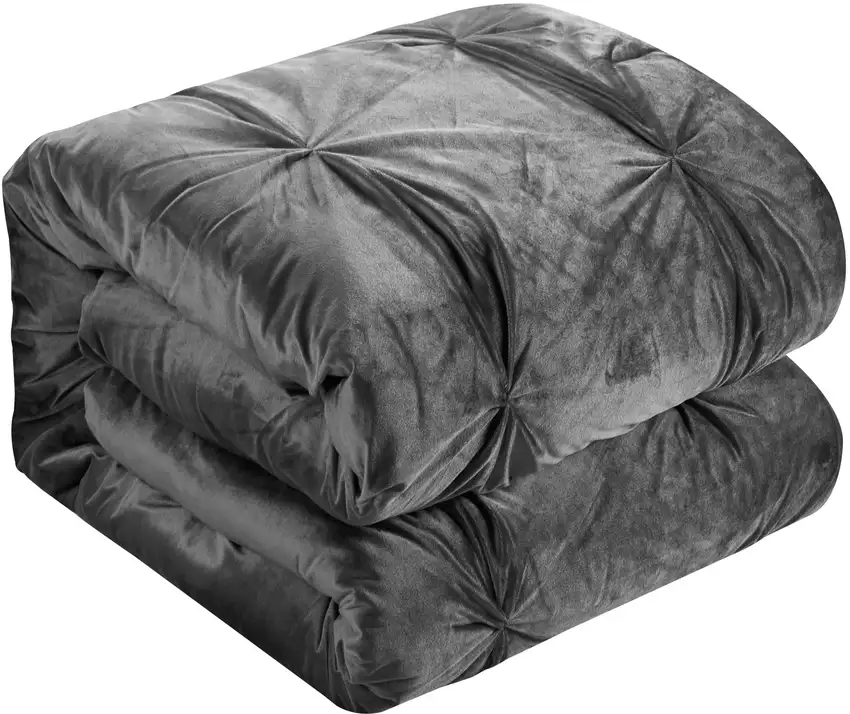 Gray Queen PolYester 130 Thread Count Washable Down Comforter Set Photo 1