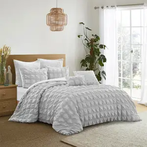 Photo of Gray Queen PolYester 180 Thread Count Washable Duvet Cover Set