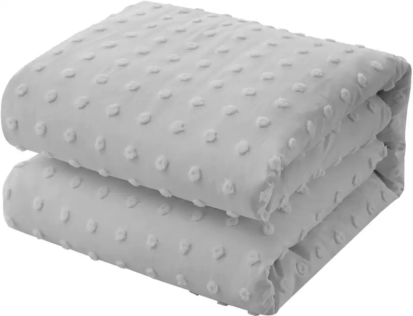 Gray Queen Polyester 220 Thread Count Washable Duvet Cover Set Photo 7