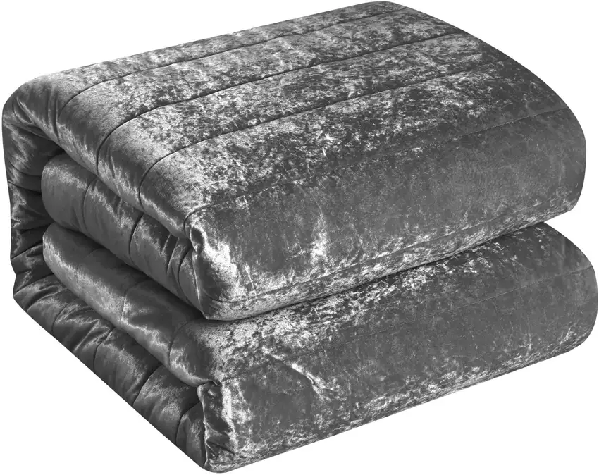 Gray Queen Polyester 180 Thread Count Washable Down Comforter Set Photo 2