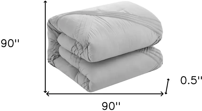 Gray Queen Polyester 140 Thread Count Washable Down Comforter Set Photo 9